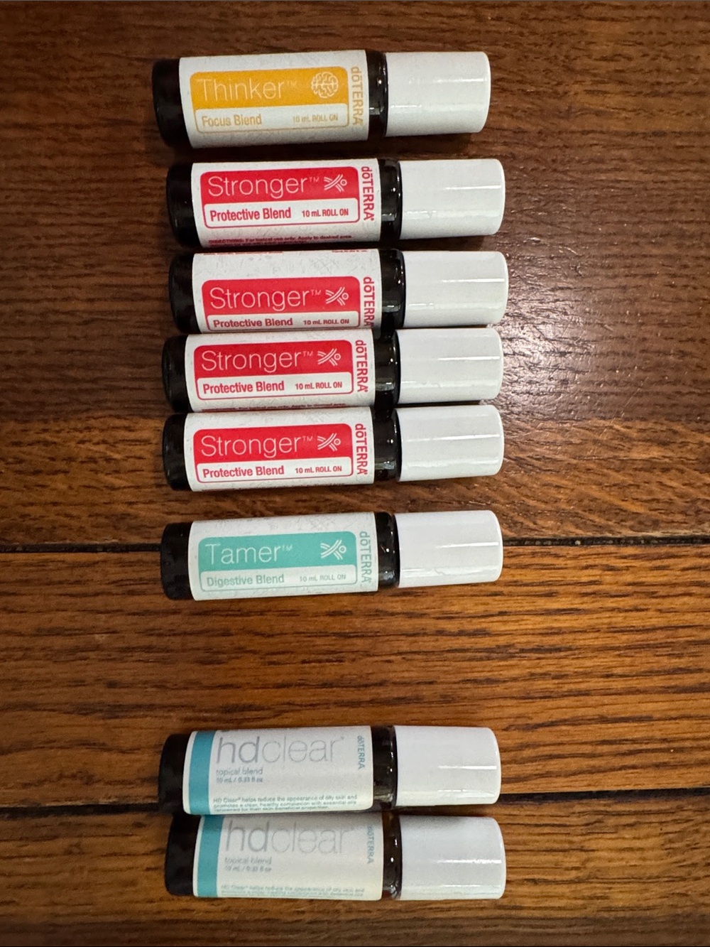 Doterra thinker stronger tamer HD Clear
8 roll on bottles new* essential oils